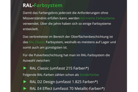 Infos &uuml;ber die verschiedenen RAL-Farbsysteme f&uuml;r die Pulverbeschichtung